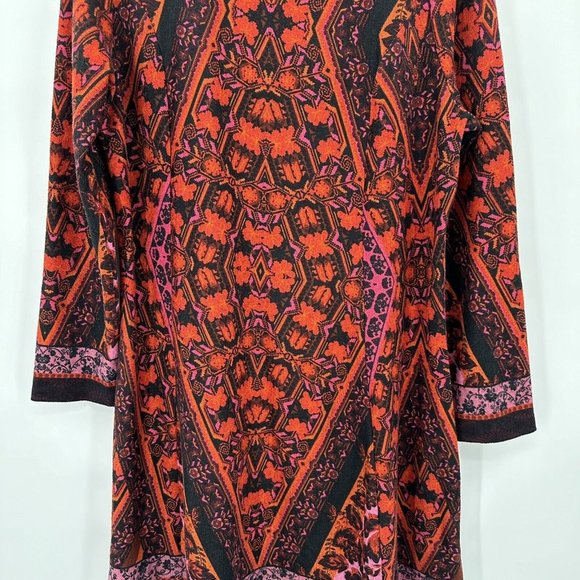 The Pyramid Collection Long Sleeve Floral Aztec Pattern Stretch Dress Sz XL - Picture 4 of 8